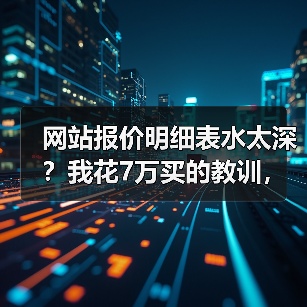 网站报价明细表水太深？我花7万买的教训，今天一次性说透（图2）